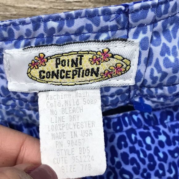 Point Conception Board Shorts ~ Sz 7/8 ~ Blue ~ Mid Rise ~ 3" Inseam - Picture 3 of 4